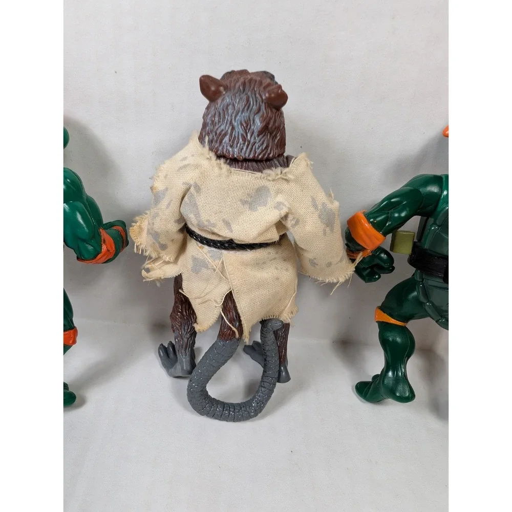 READ Vintage TMNT Figure lot of 3 Movie Master Splinter Michelangelo x2